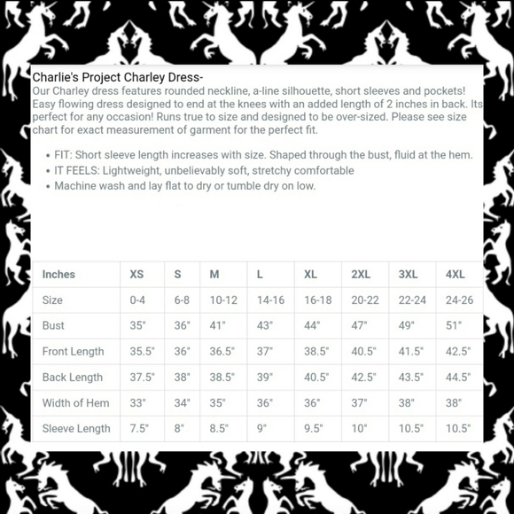 NWT RARE Skelecorn L Sz 14 16 Womens Skeleton Unicorn Black Charley Dress Goth - Picture 14 of 15